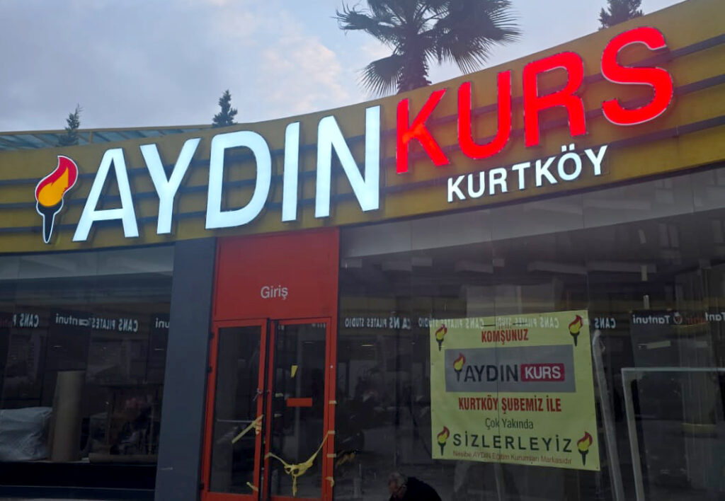 Aydın Kurs Işıklı Kutu Harf Tabela Projesi
