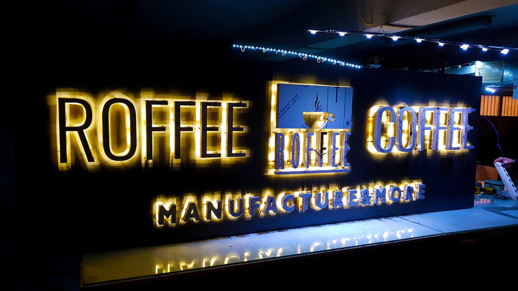 Roffee Coffee Krom Paslanmaz Gold Kutu Harf Tabela Projesi